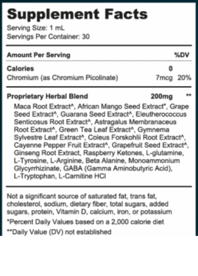 MounjaBoost Supplement Facts