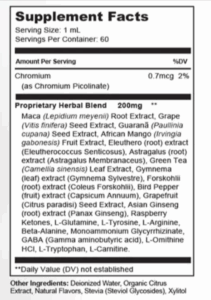 Zencortex Supplement facts